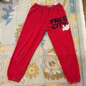freecity Red Logo Track Joggers